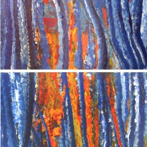 quadro glorious – arte contemporanea-glory_woman_power_blue_orange_contemporary art_athenea sosa